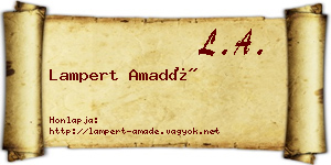 Lampert Amadé névjegykártya
